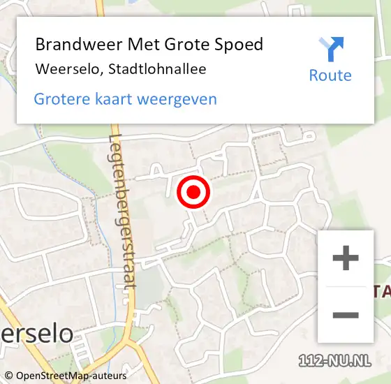 Locatie op kaart van de 112 melding: Brandweer Met Grote Spoed Naar Weerselo, Stadtlohnallee op 7 maart 2018 11:27