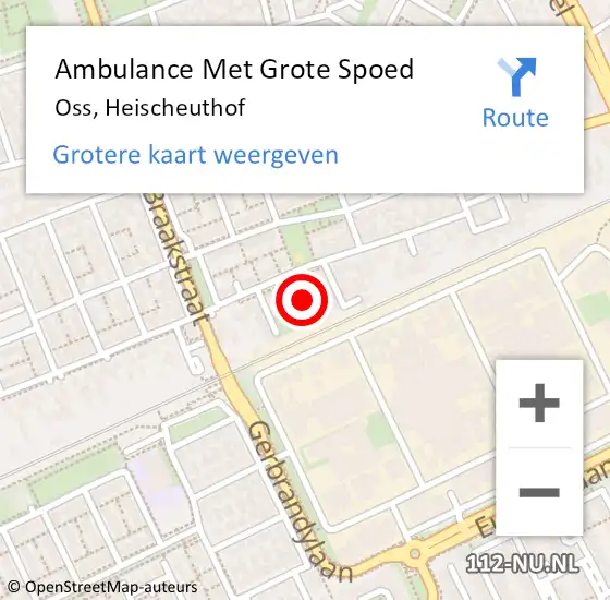 Locatie op kaart van de 112 melding: Ambulance Met Grote Spoed Naar Oss, Heischeuthof op 7 maart 2018 12:28