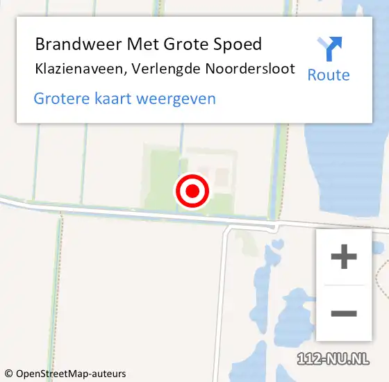 Locatie op kaart van de 112 melding: Brandweer Met Grote Spoed Naar Klazienaveen, Verlengde Noordersloot op 7 maart 2018 12:51