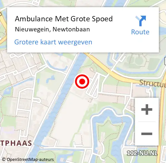 Locatie op kaart van de 112 melding: Ambulance Met Grote Spoed Naar Nieuwegein, Newtonbaan op 7 maart 2018 12:56