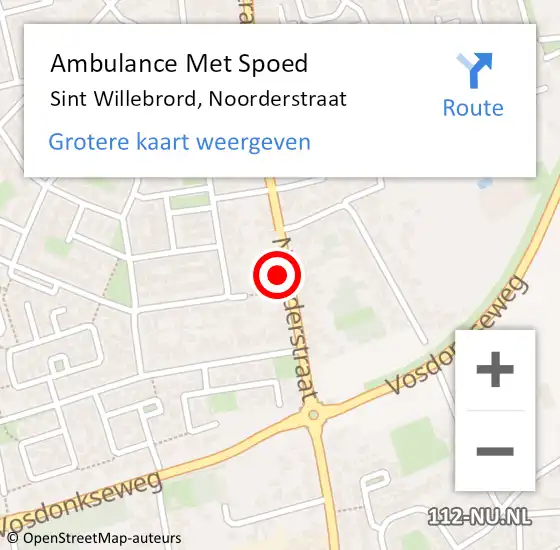 Locatie op kaart van de 112 melding: Ambulance Met Spoed Naar Sint Willebrord, Noorderstraat op 7 maart 2018 13:55