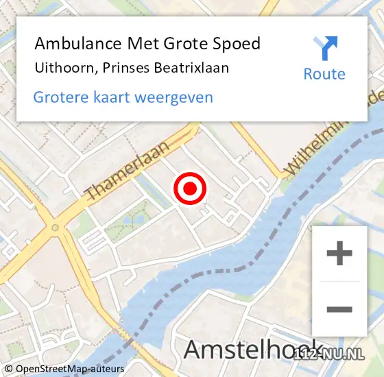 Locatie op kaart van de 112 melding: Ambulance Met Grote Spoed Naar Uithoorn, Prinses Beatrixlaan op 7 maart 2018 14:43