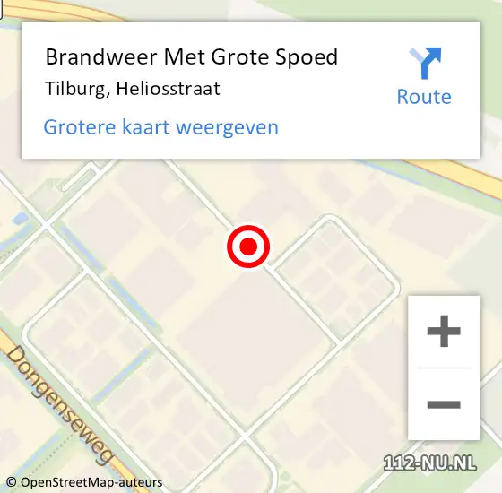 Locatie op kaart van de 112 melding: Brandweer Met Grote Spoed Naar Tilburg, Heliosstraat op 7 maart 2018 15:24