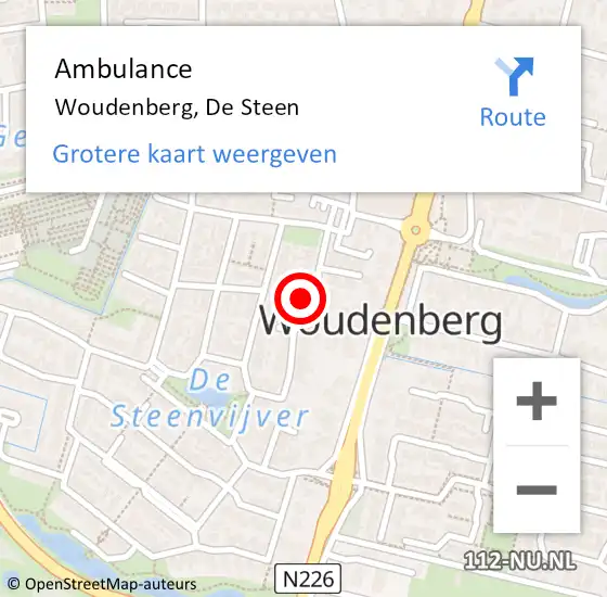 Locatie op kaart van de 112 melding: Ambulance Woudenberg, De Steen op 7 maart 2018 15:29