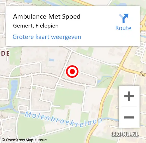 Locatie op kaart van de 112 melding: Ambulance Met Spoed Naar Gemert, Fielepien op 7 maart 2018 16:30