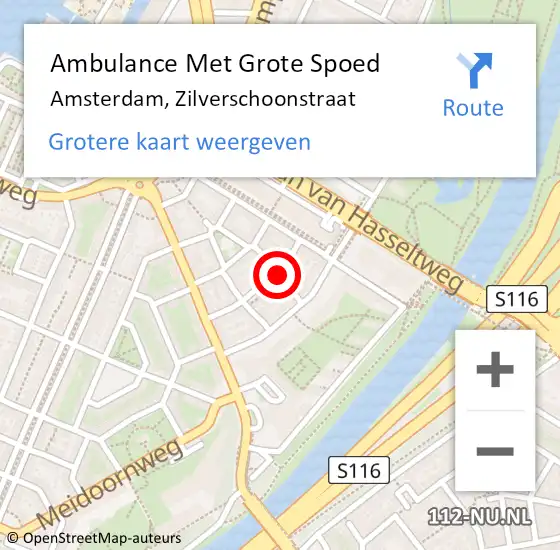 Locatie op kaart van de 112 melding: Ambulance Met Grote Spoed Naar Amsterdam, Resedastraat op 7 maart 2018 17:36