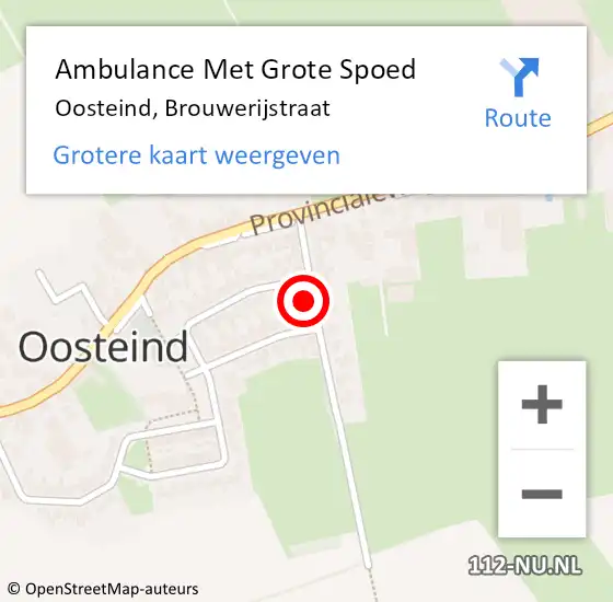 Locatie op kaart van de 112 melding: Ambulance Met Grote Spoed Naar Oosteind, Brouwerijstraat op 7 maart 2018 17:53