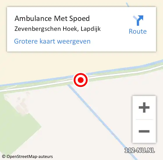 Locatie op kaart van de 112 melding: Ambulance Met Spoed Naar Zevenbergschen Hoek, Lapdijk op 18 februari 2014 12:54