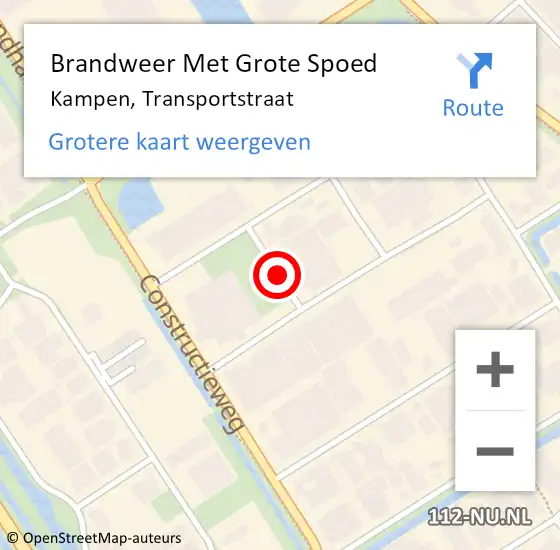 Locatie op kaart van de 112 melding: Brandweer Met Grote Spoed Naar Kampen, Transportstraat op 7 maart 2018 18:25