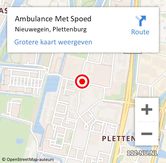 Locatie op kaart van de 112 melding: Ambulance Met Spoed Naar Nieuwegein, Plettenburg op 7 maart 2018 18:41