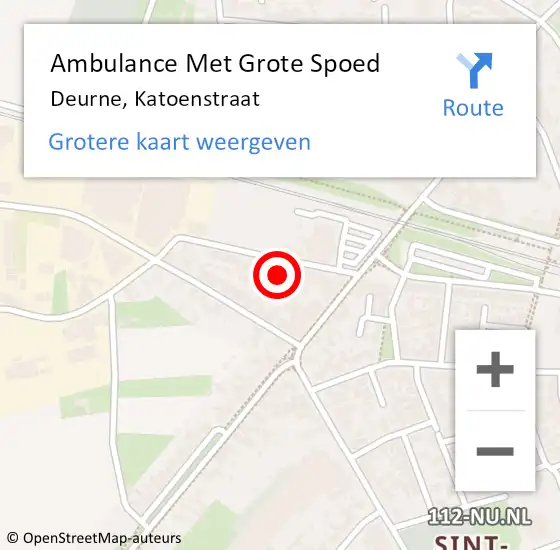 Locatie op kaart van de 112 melding: Ambulance Met Grote Spoed Naar Deurne, Katoenstraat op 7 maart 2018 18:54