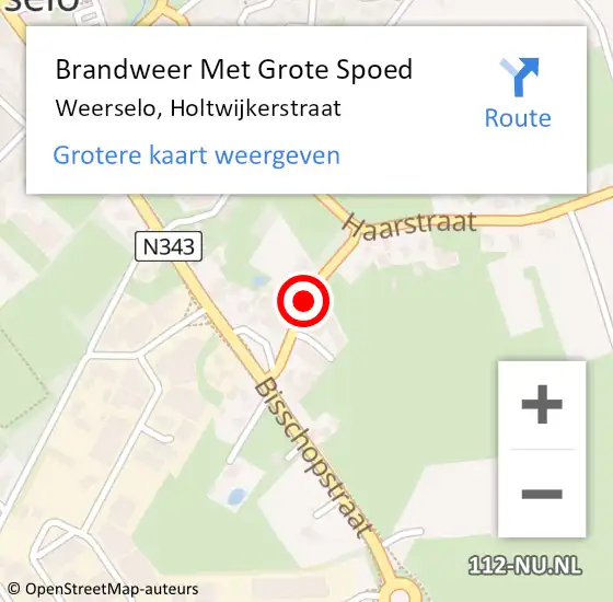 Locatie op kaart van de 112 melding: Brandweer Met Grote Spoed Naar Weerselo, Holtwijkerstraat op 7 maart 2018 19:01