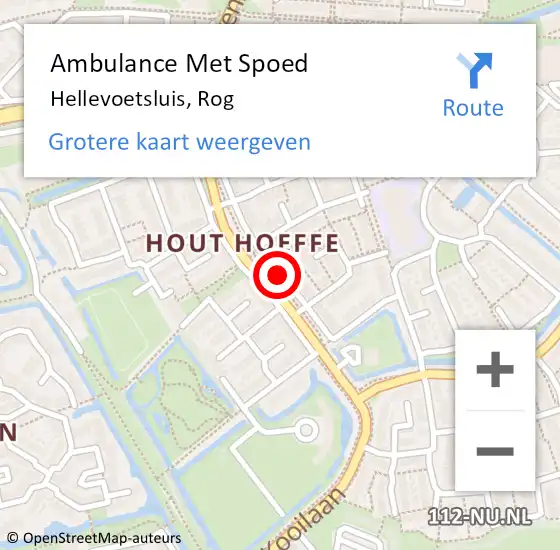 Locatie op kaart van de 112 melding: Ambulance Met Spoed Naar Hellevoetsluis, Rog op 7 maart 2018 19:47