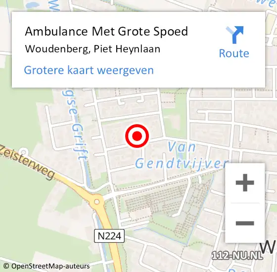 Locatie op kaart van de 112 melding: Ambulance Met Grote Spoed Naar Woudenberg, Piet Heynlaan op 7 maart 2018 20:02