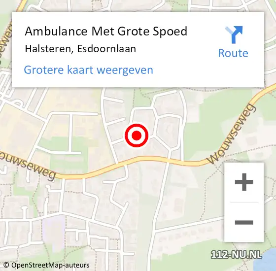 Locatie op kaart van de 112 melding: Ambulance Met Grote Spoed Naar Halsteren, Esdoornlaan op 7 maart 2018 21:25