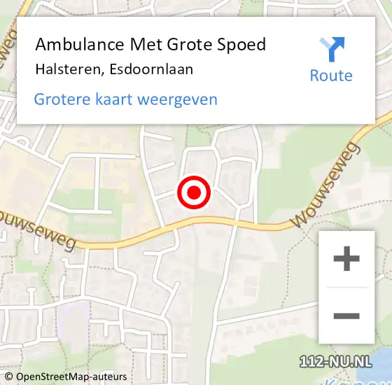 Locatie op kaart van de 112 melding: Ambulance Met Grote Spoed Naar Halsteren, Esdoornlaan op 7 maart 2018 21:28