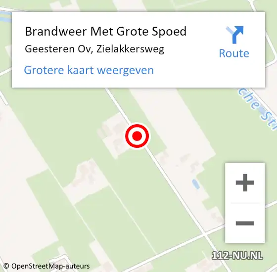 Locatie op kaart van de 112 melding: Brandweer Met Grote Spoed Naar Geesteren Ov, Zielakkersweg op 7 maart 2018 21:47