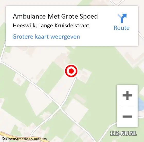 Locatie op kaart van de 112 melding: Ambulance Met Grote Spoed Naar Heeswijk, Lange Kruisdelstraat op 7 maart 2018 22:48