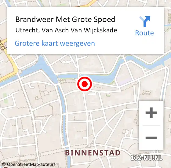 Locatie op kaart van de 112 melding: Brandweer Met Grote Spoed Naar Utrecht, Van Asch Van Wijckskade op 8 maart 2018 03:57