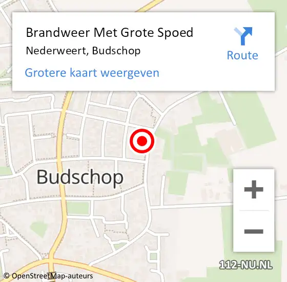 Locatie op kaart van de 112 melding: Brandweer Met Grote Spoed Naar Nederweert, Budschop op 8 maart 2018 05:28