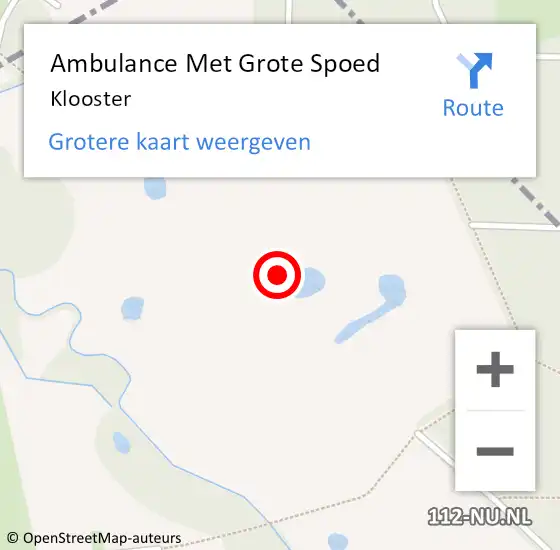 Locatie op kaart van de 112 melding: Ambulance Met Grote Spoed Naar Klooster op 8 maart 2018 06:27