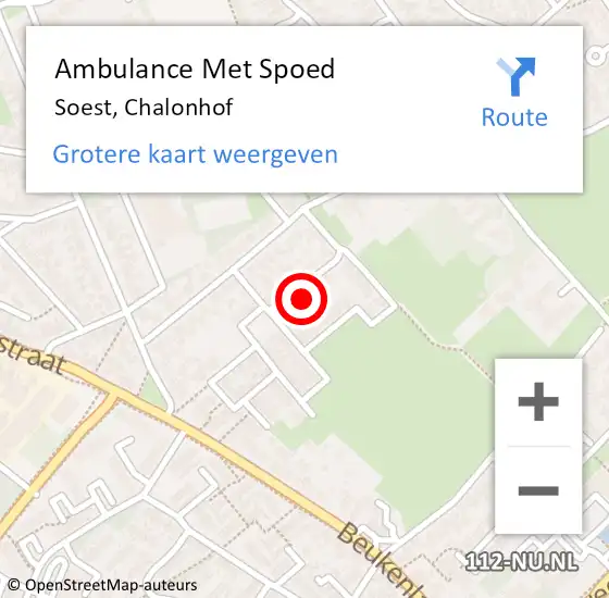 Locatie op kaart van de 112 melding: Ambulance Met Spoed Naar Soest, Chalonhof op 8 maart 2018 06:56