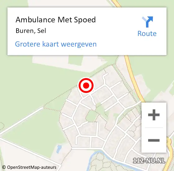 Locatie op kaart van de 112 melding: Ambulance Met Spoed Naar Buren, Sel op 8 maart 2018 07:21