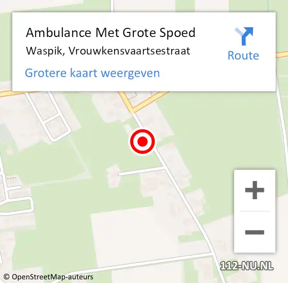 Locatie op kaart van de 112 melding: Ambulance Met Grote Spoed Naar Waspik, Vrouwkensvaartsestraat op 8 maart 2018 08:07