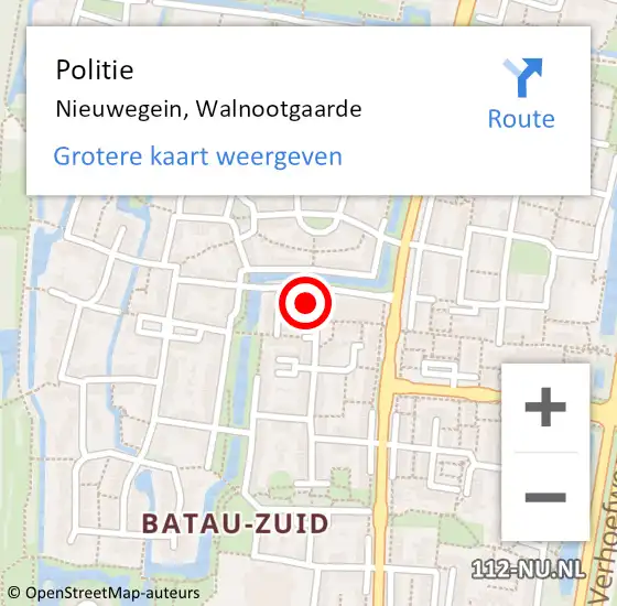 Locatie op kaart van de 112 melding: Politie Nieuwegein, Walnootgaarde op 8 maart 2018 10:55