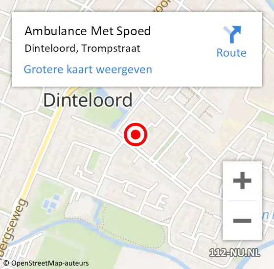 Locatie op kaart van de 112 melding: Ambulance Met Spoed Naar Dinteloord, Trompstraat op 8 maart 2018 12:07