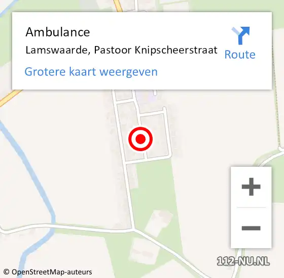 Locatie op kaart van de 112 melding: Ambulance Lamswaarde, Pastoor Knipscheerstraat op 8 maart 2018 12:29