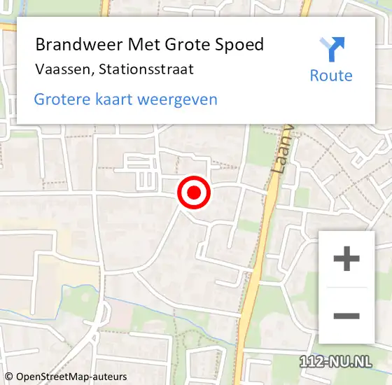 Locatie op kaart van de 112 melding: Brandweer Met Grote Spoed Naar Vaassen, Stationsstraat op 8 maart 2018 12:57