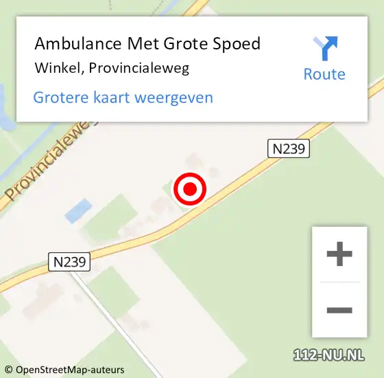 Locatie op kaart van de 112 melding: Ambulance Met Grote Spoed Naar Winkel, Provincialeweg op 8 maart 2018 14:44