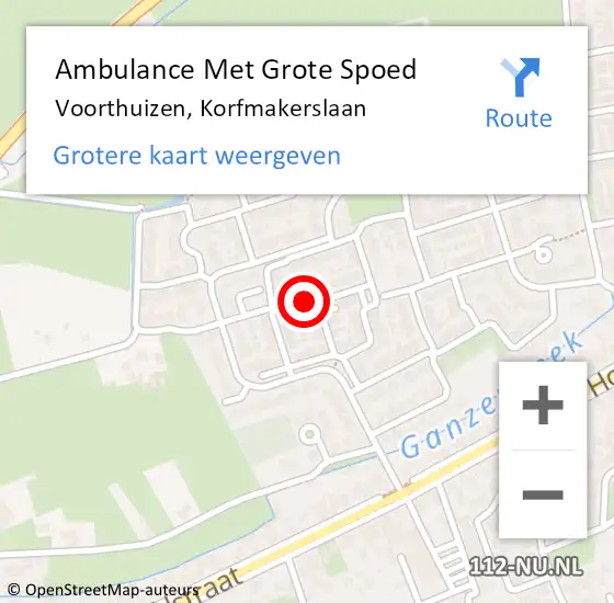 Locatie op kaart van de 112 melding: Ambulance Met Grote Spoed Naar Voorthuizen, Korfmakerslaan op 8 maart 2018 14:50