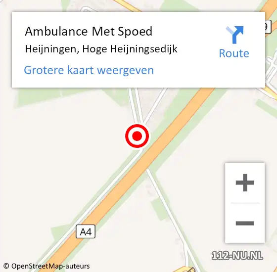 Locatie op kaart van de 112 melding: Ambulance Met Spoed Naar Heijningen, Hoge Heijningsedijk op 8 maart 2018 15:17