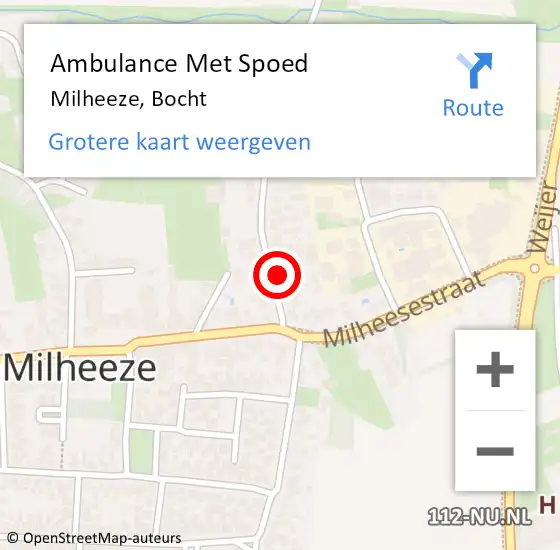 Locatie op kaart van de 112 melding: Ambulance Met Spoed Naar Milheeze, Bocht op 8 maart 2018 15:55