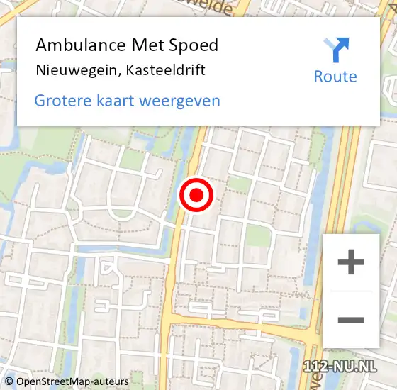 Locatie op kaart van de 112 melding: Ambulance Met Spoed Naar Nieuwegein, Kasteeldrift op 8 maart 2018 16:39