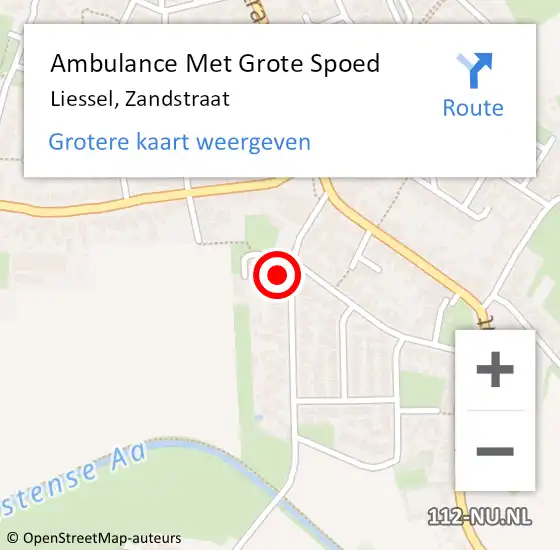 Locatie op kaart van de 112 melding: Ambulance Met Grote Spoed Naar Liessel, Zandstraat op 8 maart 2018 17:57