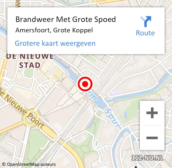 Locatie op kaart van de 112 melding: Brandweer Met Grote Spoed Naar Amersfoort, Grote Koppel op 8 maart 2018 19:23