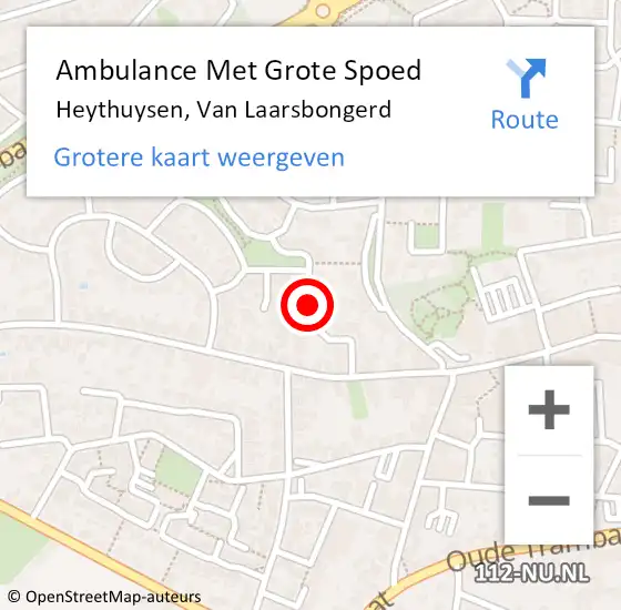 Locatie op kaart van de 112 melding: Ambulance Met Grote Spoed Naar Heythuysen, Van Laarsbongerd op 8 maart 2018 19:24