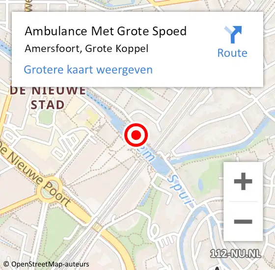 Locatie op kaart van de 112 melding: Ambulance Met Grote Spoed Naar Amersfoort, Grote Koppel op 8 maart 2018 19:24