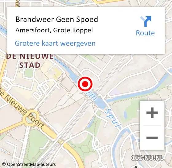 Locatie op kaart van de 112 melding: Brandweer Geen Spoed Naar Amersfoort, Grote Koppel op 8 maart 2018 19:28