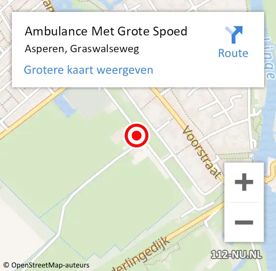 Locatie op kaart van de 112 melding: Ambulance Met Grote Spoed Naar Asperen, Graswalseweg op 8 maart 2018 21:13