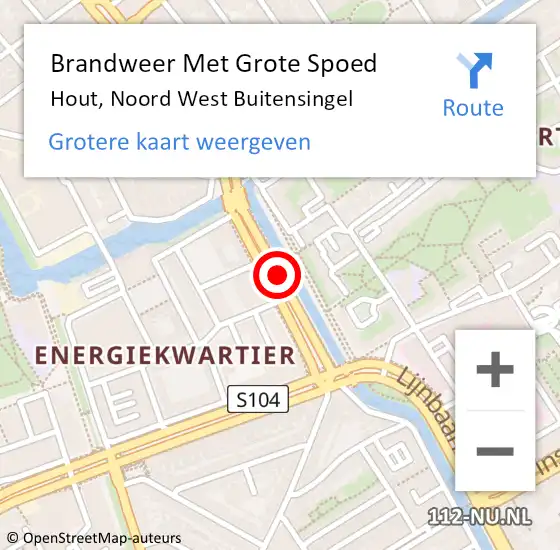 Locatie op kaart van de 112 melding: Brandweer Met Grote Spoed Naar Hout, Noord West Buitensingel op 8 maart 2018 22:43