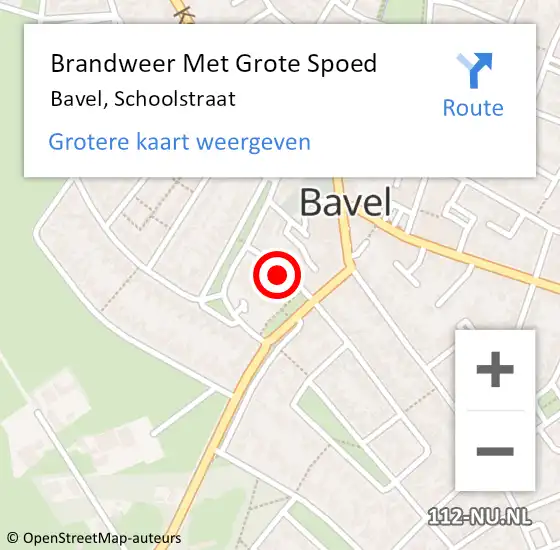 Locatie op kaart van de 112 melding: Brandweer Met Grote Spoed Naar Bavel, Schoolstraat op 8 maart 2018 23:30