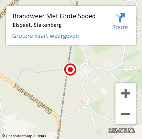 Locatie op kaart van de 112 melding: Brandweer Met Grote Spoed Naar Elspeet, Stakenberg op 9 maart 2018 00:10