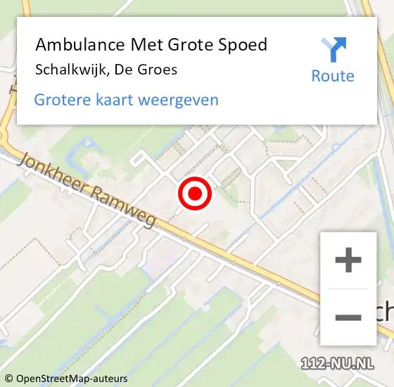 Locatie op kaart van de 112 melding: Ambulance Met Grote Spoed Naar Schalkwijk, De Groes op 9 maart 2018 01:50