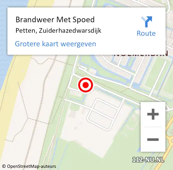 Locatie op kaart van de 112 melding: Brandweer Met Spoed Naar Petten, Zuiderhazedwarsdijk op 9 maart 2018 02:58