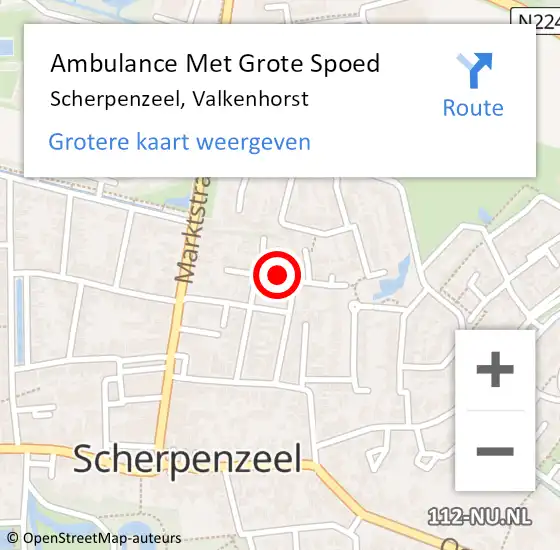 Locatie op kaart van de 112 melding: Ambulance Met Grote Spoed Naar Scherpenzeel, Valkenhorst op 9 maart 2018 03:09