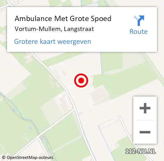 Locatie op kaart van de 112 melding: Ambulance Met Grote Spoed Naar Vortum-Mullem, Langstraat op 9 maart 2018 07:03